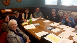 Here is the FFOB Planning Committee: Connie Bradley, Shelley Taylor, Maire Testa, Meg Spenser, Kevin Rhodes, Ellen Traylor, and me.